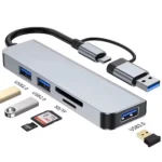 8-in-1 USB Hub with Card Reader, USB-C, USB 3.0/2.0, SD/TF, and Docking Station - Image 3