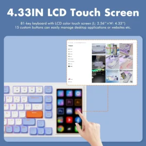 Ajazz AKP815 – Low-profile 75% Mechanical Keyboard with Red Switch and Touch Screen - Image 2