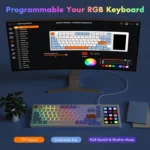 Ajazz AKP815 – Low-profile 75% Mechanical Keyboard with Red Switch and Touch Screen - Image 6