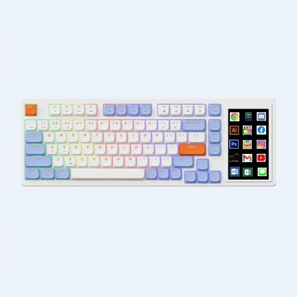 Ajazz AKP815 – Low-profile 75% Mechanical Keyboard with Red Switch and Touch Screen