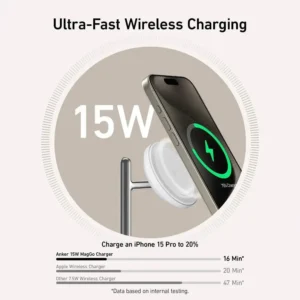 Anker MagGo 3-in-1 Wireless Charger Stand for Apple Devices – 15W Fast Charge - Image 4