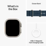 Apple Watch Ultra 2 – 49mm GPS + Cellular in Natural Titanium with Navy Ocean Band - Image 2