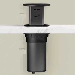 Auto-Rising Power Hub – Hydraulic Lift, USB & Universal Outlets, Wireless Charging, & Built-In Table Integration - Image 3