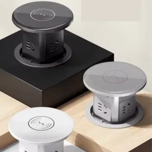 Auto-Rising Power Hub – Hydraulic Lift, USB & Universal Outlets, Wireless Charging, & Built-In Table Integration - Image 6