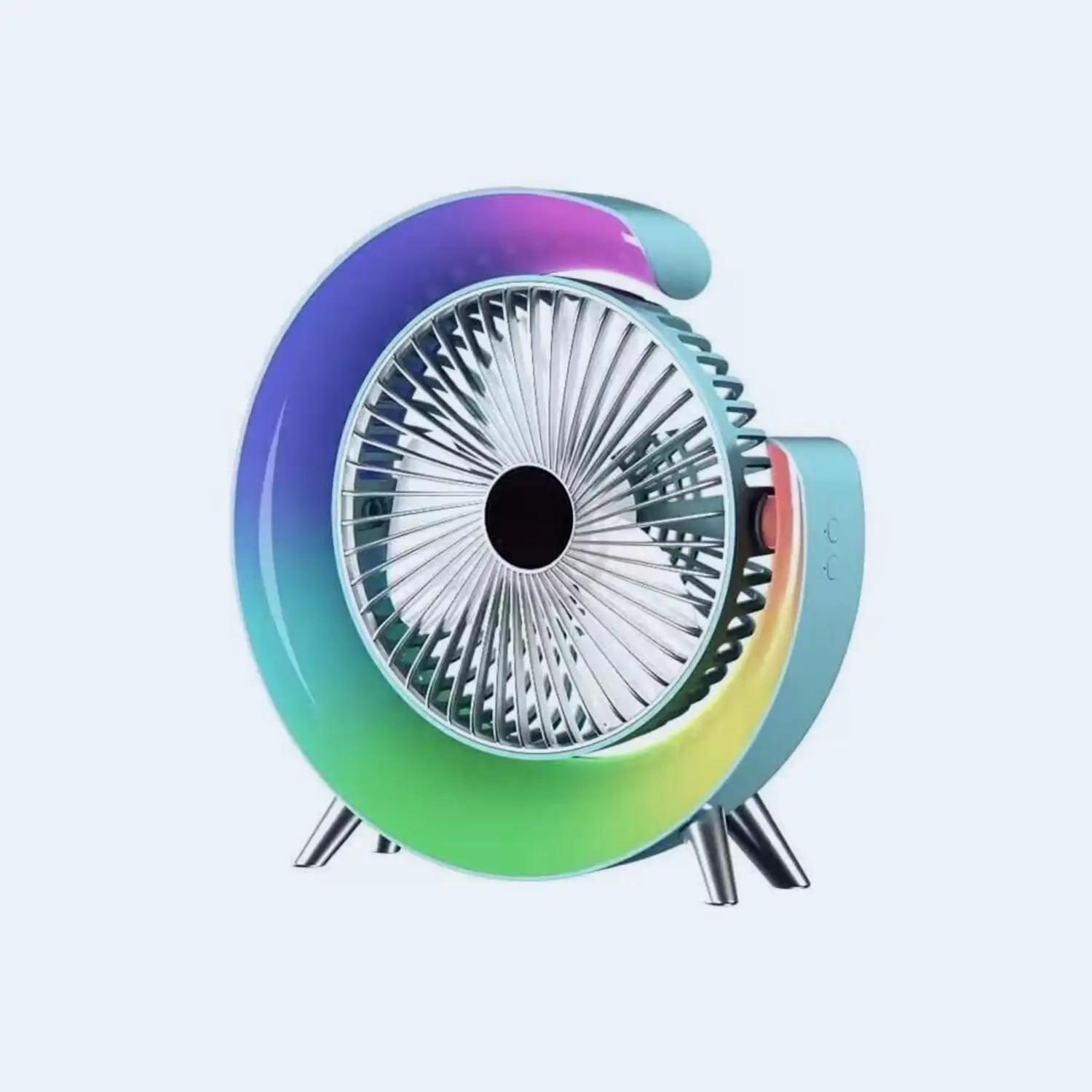 colorful-circulating-desk-fan Colorful Circulating Desk Fan – USB Rechargeable with RGB Lighting