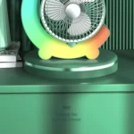 Colorful Circulating Desk Fan – USB Rechargeable with RGB Lighting - Image 3