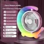 Colorful Circulating Desk Fan – USB Rechargeable with RGB Lighting - Image 4