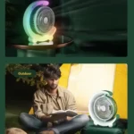 Colorful Circulating Desk Fan – USB Rechargeable with RGB Lighting - Image 5