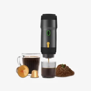 Compact Wireless Espresso Maker – 3-in-1 Capsule & Ground Coffee Brewer for Car, Home, & Travel.