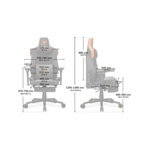Cougar Evo S Gaming Chair – Elite Style & Ergonomics in Orange & Black - Image 3