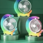 Colorful Circulating Desk Fan – USB Rechargeable with RGB Lighting - Image 6