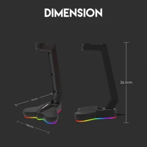 Fantech AC3001S Headset Stand with RGB Lighting – Red - Image 5