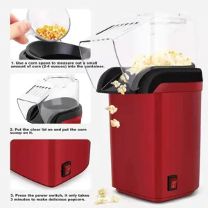 Hot Air Popcorn Machine – Small Tabletop Popper for Home & Party Snacks - Image 4