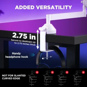 InnoGear Rotatable Mic Stand with Clip & Adapter - Image 4