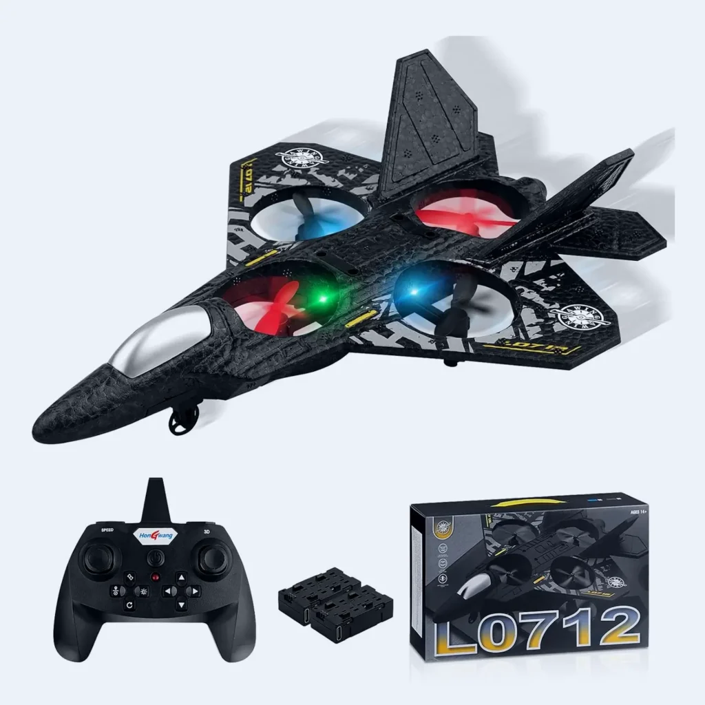 L0712 RC Drone Quadcopter – 3D Flip, Auto Hover, Ready-to-Fly Fighter Aircraft Toy