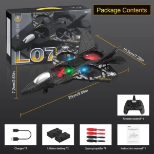 L0712 RC Drone Quadcopter – 3D Flip, Auto Hover, Ready-to-Fly Fighter Aircraft Toy - Image 10