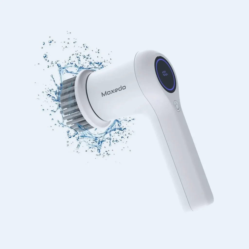 Moxedo 8‑in‑1 Electric Cleaning Brush Cordless with 8 Replaceable Brush Heads for Bathtub, Wall, Tile, Toilet, Window and Sink