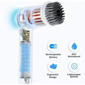 Moxedo 4‑in‑1 Electric Cleaning Brush Cordless with 8 Replaceable Brush Heads for Bathtub, Wall, Tile, Toilet, Window and Sink - Image 5
