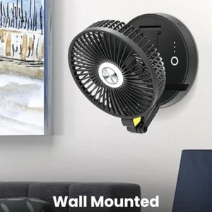 Moxedo Rechargeable Mini Fan – 3 Speeds, Wall-Mount Option & Phone Stand - Image 4