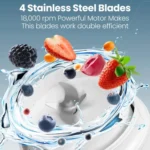 Portable USB Rechargeable Blender & Juicer – Moxedo 3-in-1 with Powerful 4-Blade Stainless Steel Design - Image 7