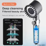 Powerful Showerhead with 4 Modes – One-Touch Control, Massage Feature, & Built-In Filter for a Refreshing Shower - Image 3