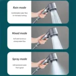 Powerful Showerhead with 4 Modes – One-Touch Control, Massage Feature, & Built-In Filter for a Refreshing Shower - Image 5