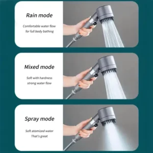 Powerful Showerhead with 4 Modes – One-Touch Control, Massage Feature, & Built-In Filter for a Refreshing Shower - Image 5