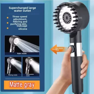 Powerful Showerhead with 4 Modes – One-Touch Control, Massage Feature, & Built-In Filter for a Refreshing Shower - Image 9