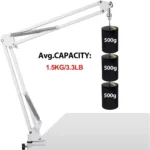 Professional White Mic Stand with Suspension Boom Arm - Image 3