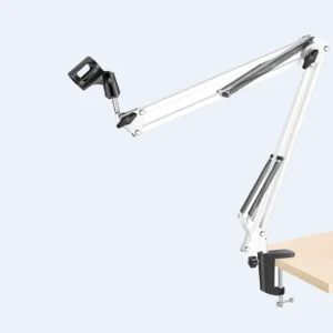 Professional White Mic Stand with Suspension Boom Arm