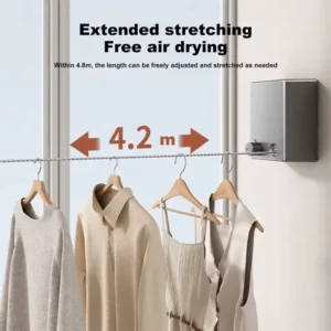 Stainless Steel Retractable Clothesline – Space-Saving Pull-Out Drying Rack for Home. - Image 3