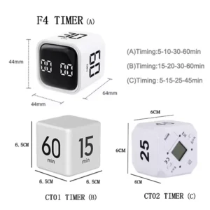 Smart LED Cube Timer – Gravity Sensor, 4 Preset Times, Dual Modes – Perfect for Cooking, Studying & Tasks - Image 6