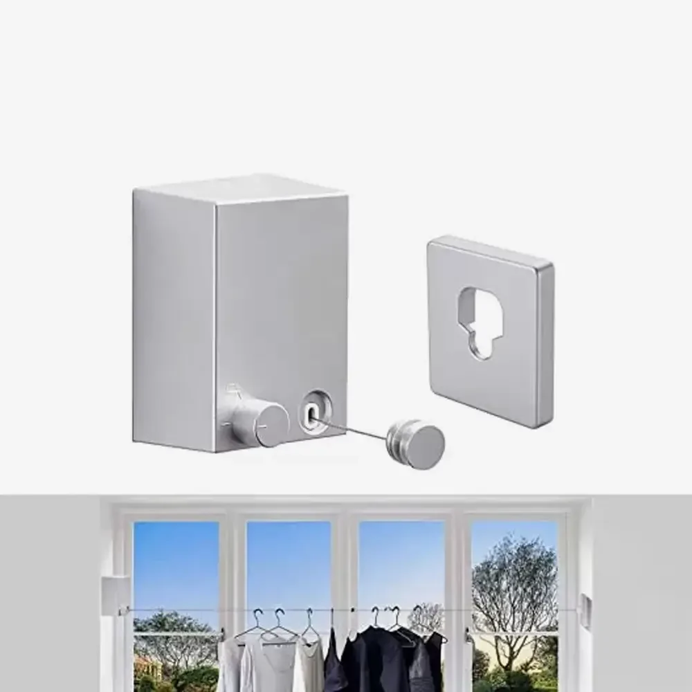 Stainless Steel Retractable Clothesline – Space-Saving Pull-Out Drying Rack for Home.