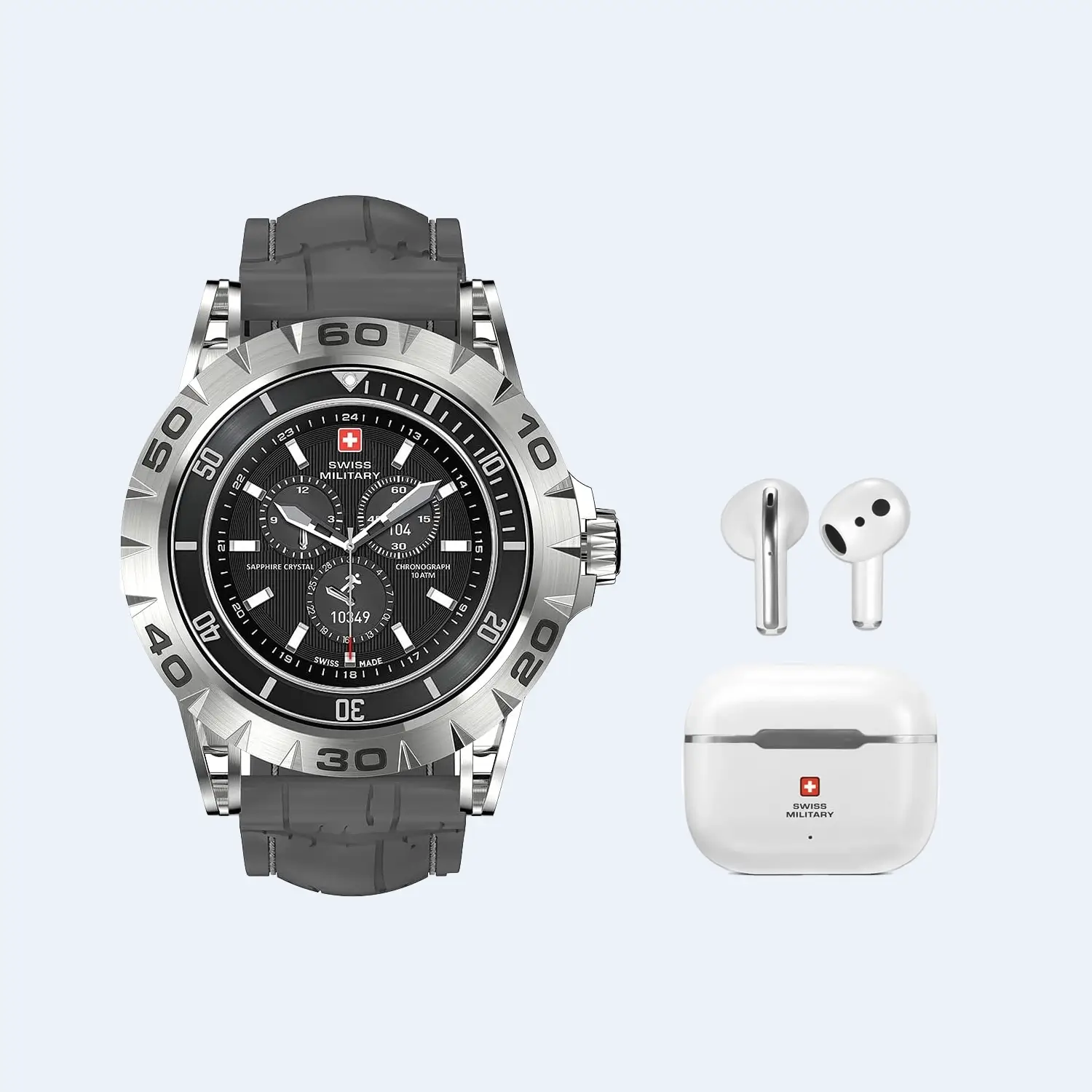 swiss-military-dom-2-combo-bold-gray-smartwatch-&-wireless-earbuds Swiss Military Dom 2 Combo – Bold Gray Smartwatch & Wireless Earbuds