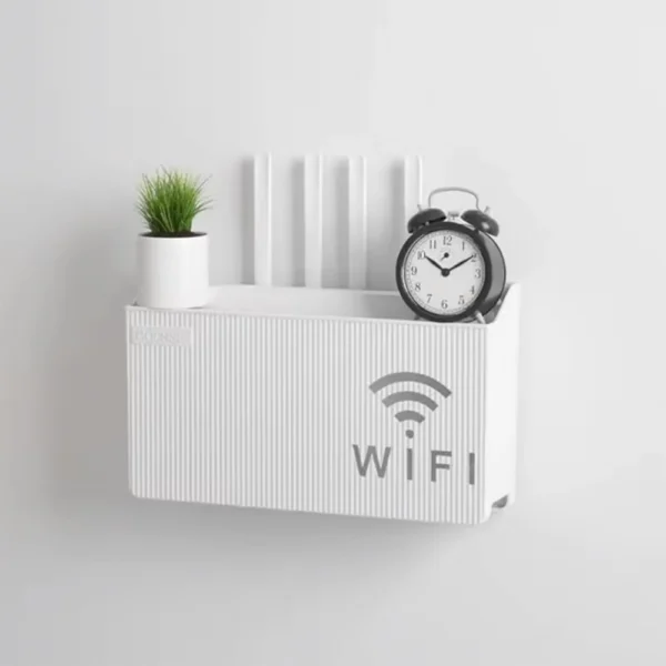 Wall-Mounted Organizer for Router, Set-Top Box, and TV Accessories