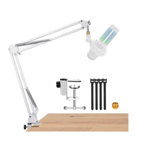 Professional White Mic Stand with Suspension Boom Arm - Image 5