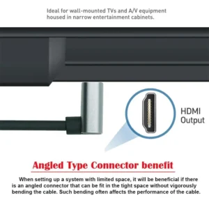 Xiwai 0.5m 8K HDMI Cable — Left-Angled Slim Male to Male Connector - Image 3