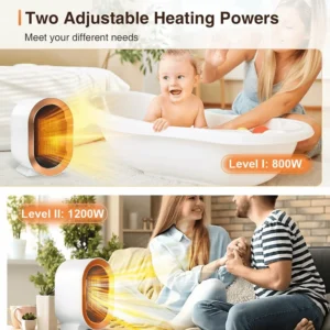 Portable Space Heater – 1200W Energy-Efficient Ceramic Fan Heater - Image 3