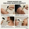 Porodo Massage Gun with 4 Heads & 6 Speed Settings - Image 8