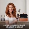Porodo 5-in-1 Hair Dryer & Styling Set, 600W, Black