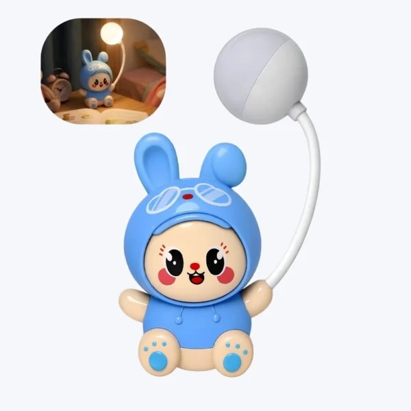 Cartoon Gooseneck LED Desk Lamp with 3 Brightness Levels, Blue
