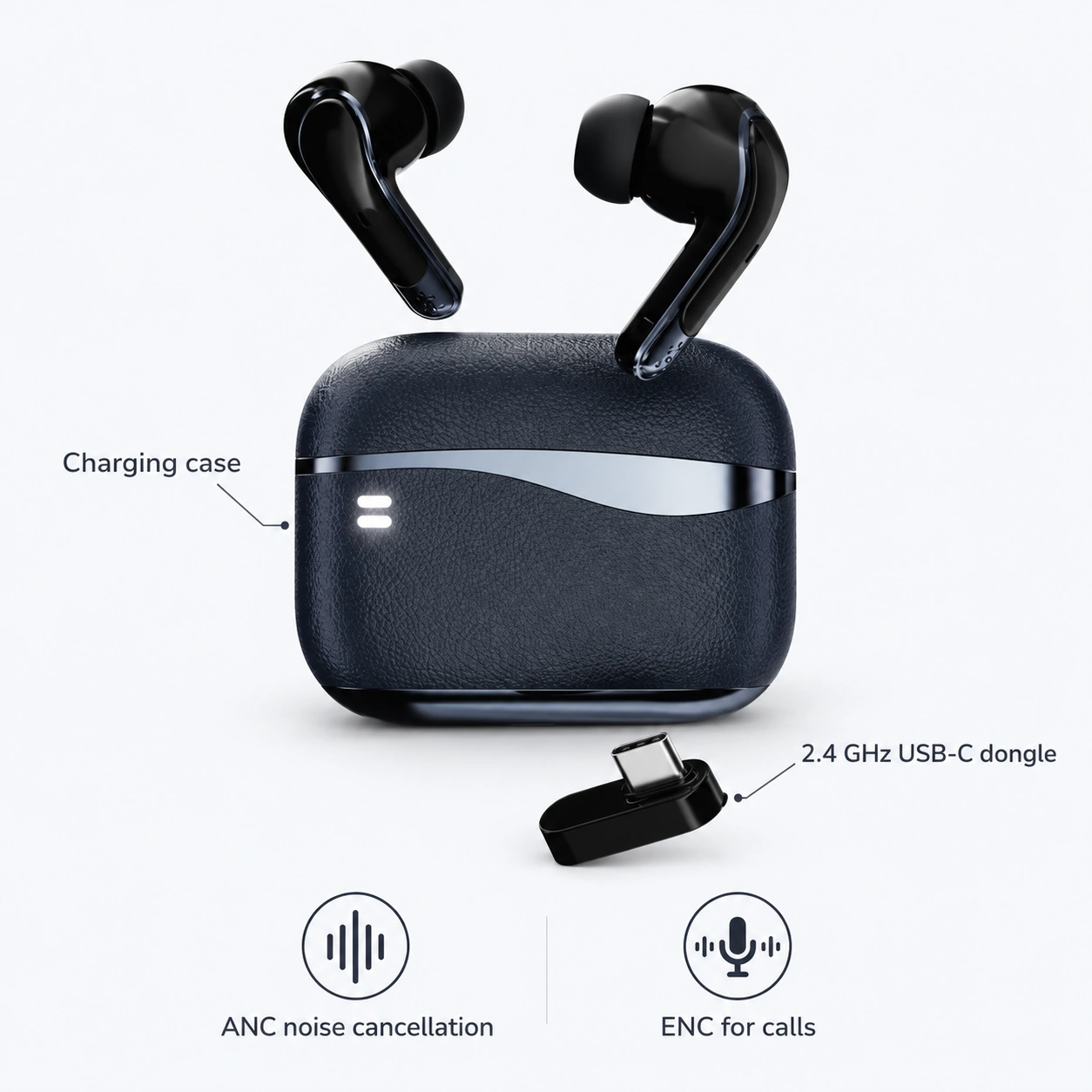 NYork ANC & ENC True Wireless Bluetooth Earbuds 90 NYork ANC & ENC True Wireless Bluetooth Earbuds - Image 1