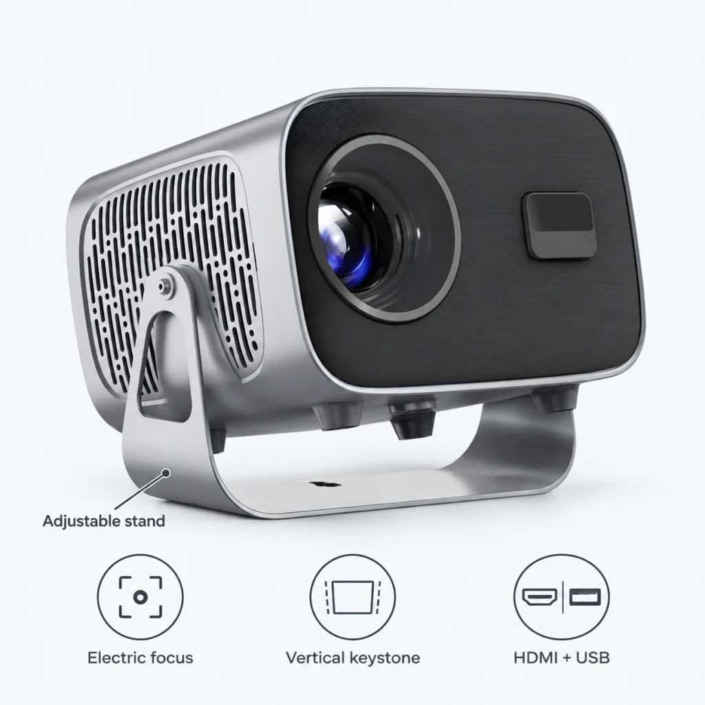 vHT12 Android 13 Smart Projector with WiFi 6 & Auto Focus