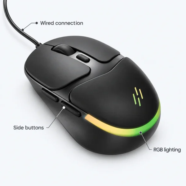 Heatz ZM61 Wired RGB Gaming Mouse, Up to 4200 DPI