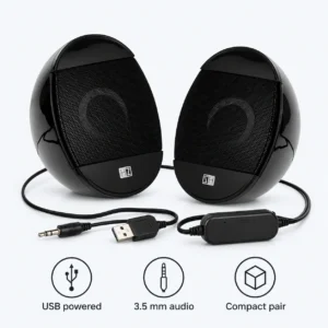 Heatz ZS51 USB-Powered Mini Desktop Speakers with AUX