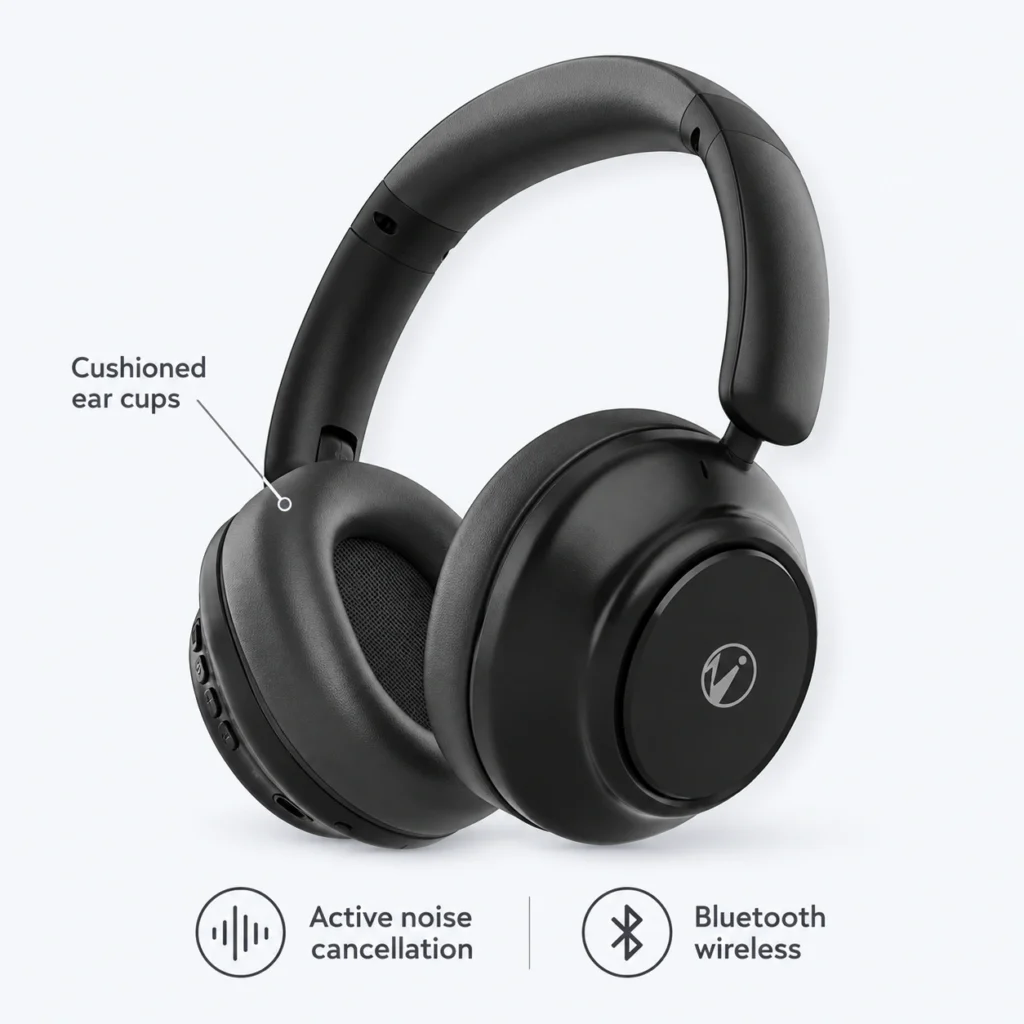 NYork HS859 ANC Wireless Headphones with 40mm Drivers