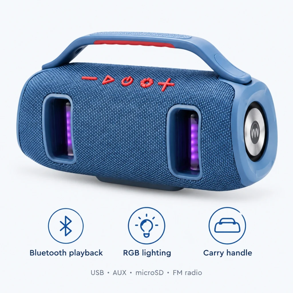 Microdigit VibeCore 2 MS102PS Bluetooth Speaker with RGB Lights